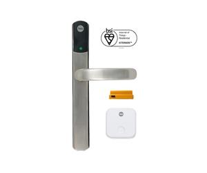 Yale Conexis L2 - Cerradura Inteligente para Puerta, Acceso Remoto Desde Cualquier Lugar, en Cualquier Momento, no Necesita Llave, Funciona con Alexa, Google Assistant y Philips Hue, níquel Satinado