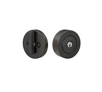 Yale Home 4881S19FR - Cerrojo de seguridad redondo plano de un solo cilindro, gamuza negra
