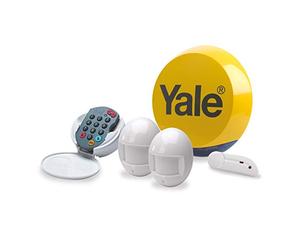 Yale HSA Essentials Kit de alarma, funciona con pilas, kit de 5 piezas, autocontrolado, sin contrato, inalámbrico, sensores de movimiento PIR, sirena externa con sensor de puerta/ventana, teclado, sin