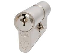 YALE KM4045-NP 1-Star Superior Euro-Cilindro Doble con 3 Llaves, Alta Seguridad, en Caja, Apto para Todo Tipo de Puertas, níquel, 40:10:45 (95 mm)