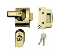 Yale Locks BS2 Nightlatch Estándar Británico Traba 40mm Caja Brasslux Acabado VI