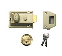 Yale Locks P77 Tradicional Cerradura Pasador 60mm Caja Níquel Latón Acabado Visi
