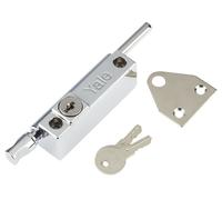 Yale P124 Cerrojo de Empuje Cromado para Puertas con 2 Llaves