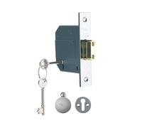 Yale PM562 BS Cerradura de pomo de 5 palancas de embutir, Cromo, 81mm