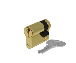 Yale Security 10-0551-0030-00-0211 Yale 500 Plus Serie Euro-Profilzcylinder - Hälfte - 30 - Cilindro de perfil Messing poliert, níquel satinado