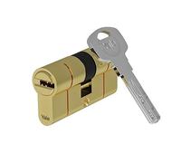 Yale Serie 2100 Europrofil, cilindro doble, 30/45 mm, latón pulido: cilindro para puerta de casa con sistema de 10 pines, llave reversible Snake, incluye 5 llaves y tarjeta de seguridad