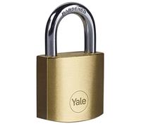 Yale Y110B/35/120/1 - Candado latón 31 mm 3 llaves, EN12320, doble bloqueo antirrobo seguridad para taquilla, caja de herramientas, armario | candado antirrobo para taquilla puerta garaje
