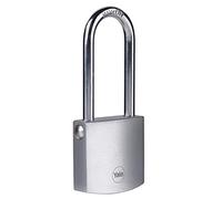 Yale Y120B/50/163/1 - Candado latón 47 mm 3 llaves, arco largo, para exterior, EN12320 antirrobo seguridad para taquilla, caja de herramientas, armario