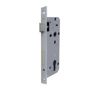 YALE Y52X00600S2 - Cerradura de embutir para puertas de madera, Acabado niquelado satinado, Con borde frontal cuadrado, entrada 60 mm, distancia entre ejes 85 mm