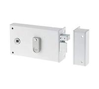 Yale YAH37D Cerradura de Aplique Horizontal con 2 Llaves, versión Recta para Rejilla y Portal, Blanco, Derecha