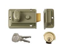 Yale Cerrojo seguridad B-77-ENB-PB-60, caja bronce/níquel, cilindro latón – Importado Reino Unido