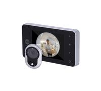 Yale Electronic Mirilla digital con autoimagen 45-4500-1440-00-60-01, plateada, vista en vivo, ángulo de visión de 105°, grabación de imágenes, timbre integrado