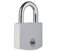 Yale YE3B/38/119/1/GR - Candado aluminio 35 mm gris 3 llaves, EN12320, doble bloqueo antirrobo seguridad para taquilla, caja de herramientas, armario | antirrobo taquilla garaje