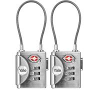 Yale YTP3/32/350/1 - Candado tsa metal 32 mm código reajustable, sin llave antirrobo seguridad para maleta, equipaje, viaje | candado antirrobo para taquilla puerta garaje (Paquete de 2)