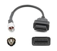 Yalgdlen Conexión OBD de 3 Pines para Motocicleta Yamaha de 3 Pines a 16 Pines, Adaptador de Cable de diagnóstico Motorrad de 3 Pines a OBD-2 OBDII de 16 Pines Compatible con Motor Yamaha