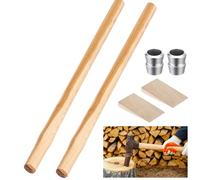 Yalikop Juego de 2 mangos de repuesto para martillo de trineo de 91,4 cm con 4 cuñas de madera y 4 de acero, resistentes de 1.2 x 1.6 pulgadas, con ojos ovalados para martillo de 20 a 24 libras para