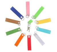 YALiya 10 Piezas llaveros Personalizados Fieltro, Colgantes de Fieltro con Anillo, Acero Inoxidable Llaveros, Llavero Personalizado con Anilla artesanal de Acero Inoxidable para Decoración (13 * 3 cm)
