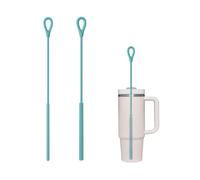 YALiya 2 Piezas Cepillo Limpia Pajitas Silicona, 6mm+9mm Cepillo Pajitas Reutilizable para Pajitas Vidrio, Pajitas Metal, Pajitas Smoothie y Vasos Pajita, Mango Antideslizante Suave (azul)