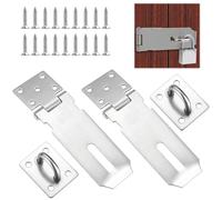 YALiya 2 Piezas Cerradura Puerta Candado Torre Hebilla, Aldabas y Candados de Acero Inoxidable, Candado Puerta Habitacion Candado Torre Hebilla, Apto para Todo Tipo de Cerraduras de Puertas (B)