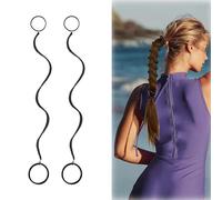 YALiya 2 Piezas Lazos de Pelo Rip Tie, Gomas Elásticas para el Pelo, Elegantes Trenzas para el Cabello Accesorios para Trenzar, Robusto Coletero para Pelo largo y Rizado, para Surf, Vela, Windsurf
