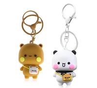 YALiya 2 Piezas Llaveros Bubu Dudu, Llaveros Bubu y Dudu, Llaveros para Parejas, llavero Gracioso, Llavero Lindos de Dibujos Animados, Regalos para Parejas, para Bolso, Mochila, Llaves de Coche