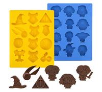 YALiya 2 Piezas Molde de Silicona Harry, Harry Molde Silicona Horno, Moldes silicona Reposteria Tema Magico, Molde Navidad, para Chocolate, Caramelos, Cubitos de Hielo, Decoración navideña