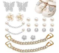 YALiya 20 Piezas Shoe Charms, Accesorios Zapatos Diamantes Cristal, DIY Diamantes Hebillas Decorativas Zapatos, Cristal Pins, Moda Decoración del Zapato, para Adultos, Niños y Niñas Fiesta Cumpleaños