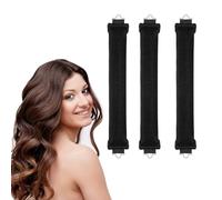 YALiya 3 Piezas Rizador de Cabello Sin Calor, DIY Heatless Hair Curlers, Varillas Flexibles Para Rizos Sin Calor Para Todo Tipo De Cabello, para Cabello Largo y Medi de Diseño de Estilo DIY(Negro)