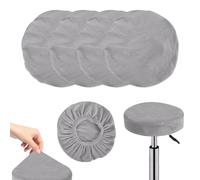 YALiya 4 Piezas Funda Taburete Redondo, Redondo Cubierta De Taburete, Redonda Funda Lavable para Taburete, Fácil Cuidado Suave y Duradero para Taburetes y Sillas de Bar 28-38cm (Gris)
