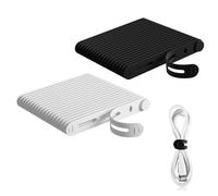 YALiya 40 Piezas Bridas de Silicona Bridas de Silicona Reutilizables Elástico Sujeta Cables Pequeño Organizador de Cables,para Auriculares,Cable de Audio,Cables de Datos(Blanco Negro)