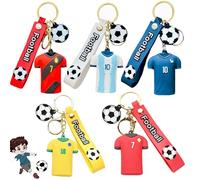 YaLiyA 5 Piezas Llaveros de Fútbol Mini Llavero de Recuerdo de Fútbol Adornos de Mochila Llavero de regalo de fútbol Llaveros de Futbol Regalos de Fiesta Adornos de Mochila Aficionados al Fútbol