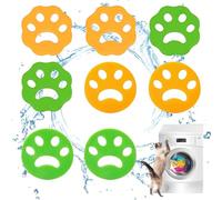 YALiya 8 Piezas Quitapelos para Mascotas Lavadora Bolas de Lavado Reutilizables Quita Pelo Gato Atrapador de Pelo de Silicona Elimina el Pelo en Secadora y Lavadora (Verde＋Naranja)