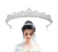 YALiya Corona De Tiara De Cristal, Corona de Princesa para Mujer, 13.5*2.6cm Coronas De Princesas, Corona Tiara Nupcial, Corona Reina De Diamantes De Imitación Para Bodas, Fiestas Y Eventos Especiales