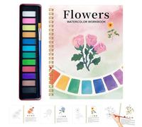 YALiya Cuaderno Acuarela Flores - Watercolor Workbook