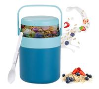 YALiya Vasos Yogurtera con Tapa, 730 ml Porta Yogurt y Cereales con cuchara, para Rellenar Sopas, Ensaladas, Pasta, Postres de Yogur, para la Escuela, Oficina, Viajes