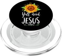 Y'all Need Jesus Christian Bible Versículo Religión Girasoles PopSockets PopGrip para MagSafe