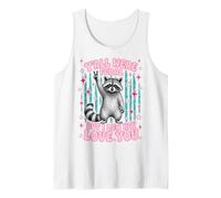 Yall were Feral But I Low Key Love You Funny Raccoon Teacher Camiseta sin Mangas