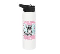 Yall Were Feral But I Low Key Love You Funny Raccoon Teacher Stainless Steel Insulated Water Bottle