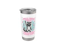 Yall Were Feral But I Low Key Love You Funny Raccoon Teacher Vaso térmico de acero inoxidable de doble pared