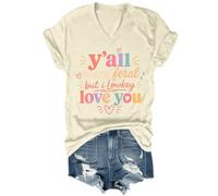 Y'all were Feral Shirt Funny Y'all were Feral But I Lowkey Love You Teacher, camiseta unisex, Amarillo cremoso, M