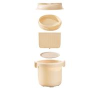 Yallmie 0.5L Olla Arrocera para Microondas, 18.5x13cm Arrocera Microondas Pequeña con Tapa, Olla de Vapor y Cucharas, Vaporera de Arroz Microondas para Arroz y Grano, sin BPA Apta para Lavavajillas