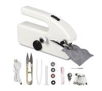 Yallmie 13 Piezas Máquina de Coser Portátil Recargable, Blanco Máquina de Coser Manual Eléctrica con Accesorios de Costura para Principiantes para Coser Ropa, Cortinas, Bricolaje Hogar y
