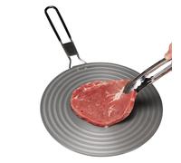 Yallmie 28CM Placa Difusora de Calor Gas, Placa de Calor de Estufa de Gas de Aluminio con Asa Plegable, Placa de Conducción de Calor Redonda Bandeja de Descongelación Rápida para Sartenes de Vidrio
