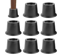 Yallmie 8 Piezas Elevadores de Cama, 5.84cm Redondos Elevadores de Muebles Ajustable, Elevador de Muebles de Plástico para Menos Que 3.3cm y 4.57cm Patas para Mesas, Sofá, Silla, hasta 589KG