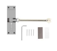 Yallmie Cierrapuertas Automatico, Cierra Puertas Automático con Varilla de Ajuste Muelle Cierrapuertas de Aluminio Fundido, Ajustable Cierre de Puerta Automático para Hogar, Soporta 68kg (Gris claro)