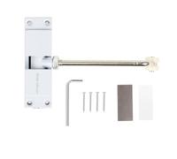Yallmie Cierrapuertas Automatico, Cierra Puertas Automático con Varilla de Ajuste Muelle Cierrapuertas de Aluminio Fundido, Ajustable Cierre de Puerta Automático para Hogar, Soporta 68kg (Blanco)