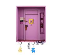 Yallmie Colgador de Llaves Friends, 20.3*5*25.5cm Friends Monica's Door Guarda Llaves Pared Entrada con 6 Ganchos Tablero para Colgar Llaveros para Entrada de Baño, Sala de Estar y Oficina, Morado