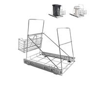 Yallmie Cubo de Basura Debajo Del Fregadero, 42,2 X 28,5 X 41,4cm Deslizador de Cubos de Basura Acero Cubo de Basura para Debajo Del Fregadero para Cubos de 7-11 Galones, No Papelera