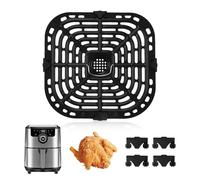 Yallmie Placa de Parrilla para Freidora de Aire, 23.1x24.1cm Rejilla Freidora Aire con Asa y Amortiguador de Goma, Repuesto para Freidora de Aire Air Fryer Accesorios para Instant Pot Vortex 6QT XL