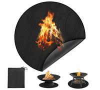 Yallmie Plegable Alfombrilla Ignífuga Circular, 97cm Impermeable Alfombra Ignifuga para Chimenea hasta 2000 ° F Reutilizable Alfombra Ignifuga Barbacoa para Chimenea, Suelo, Terraza, Camping, Césped